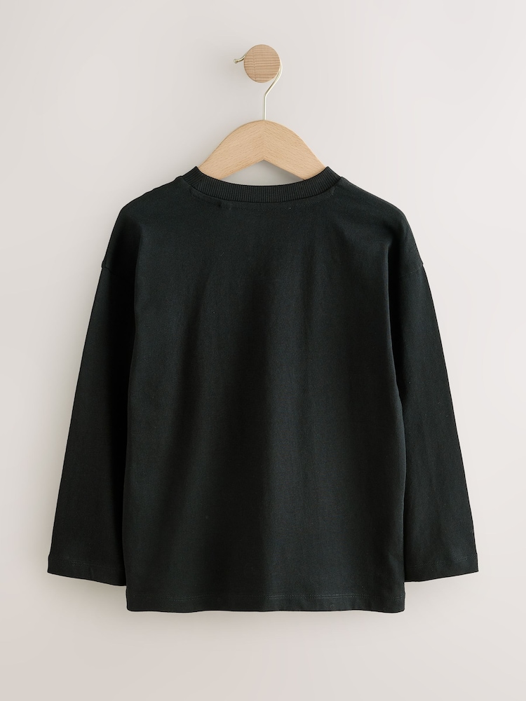 Black Skeleton Relaxed Fit Graphic Long Sleeve Cotton T-Shirt (3-16yrs) - Image 2 of 4 Black Skeleton Relaxed Fit Graphic Long Sleeve Cotton T-Shirt (3-16yrs) - Image 2 of 4