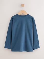 Navy Relaxed Fit Graphic Long Sleeve Cotton T-Shirt (3-16yrs) - Image 2 of 4
