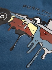 Navy Relaxed Fit Graphic Long Sleeve Cotton T-Shirt (3-16yrs) - Image 3 of 4