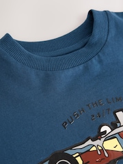 Navy Relaxed Fit Graphic Long Sleeve Cotton T-Shirt (3-16yrs) - Image 4 of 4