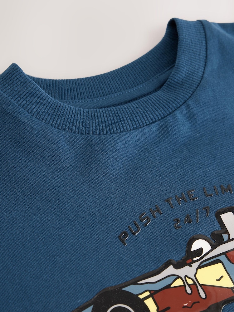 Navy Relaxed Fit Graphic Long Sleeve Cotton T-Shirt (3-16yrs) - Image 4 of 4 Navy Relaxed Fit Graphic Long Sleeve Cotton T-Shirt (3-16yrs) - Image 4 of 4