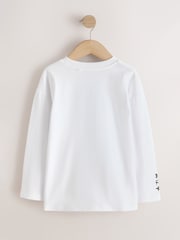 White Football Relaxed Fit Graphic Long Sleeve Cotton T-Shirt (3-16yrs) - Image 2 of 5