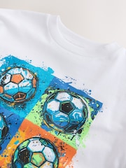 White Football Relaxed Fit Graphic Long Sleeve Cotton T-Shirt (3-16yrs) - Image 4 of 5