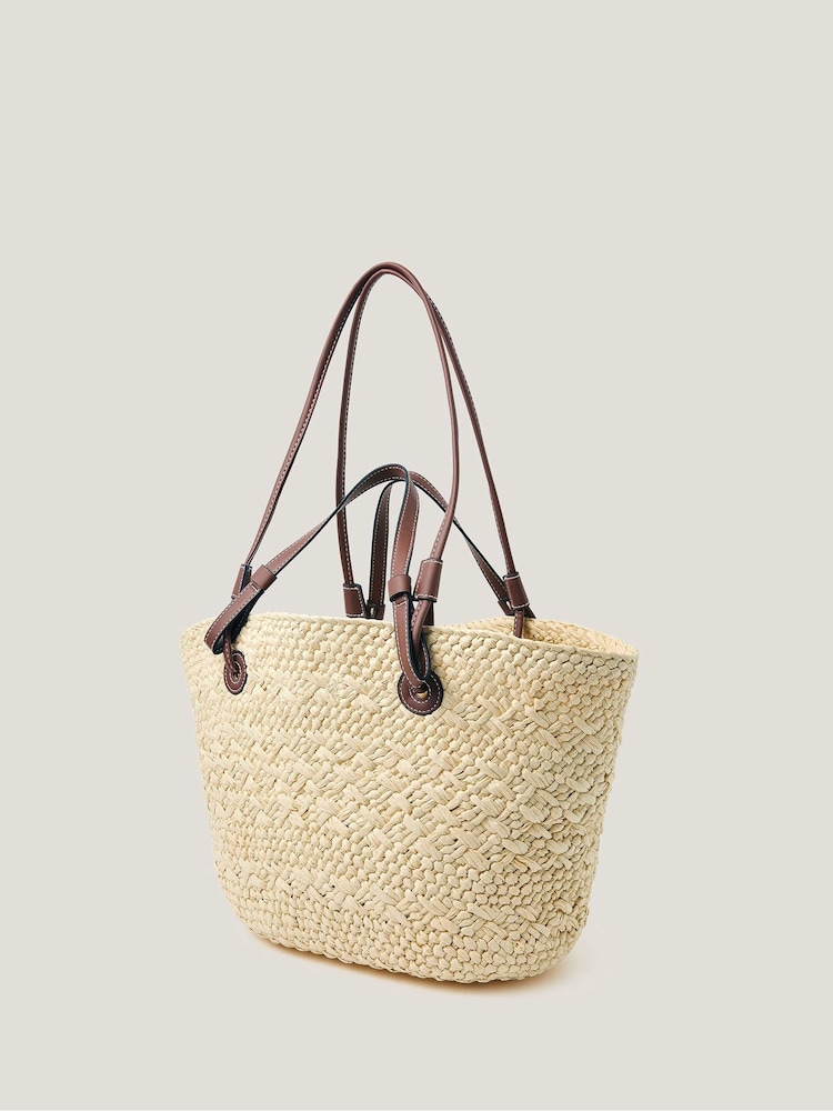 Monsoon Natural Yvie Woven Raffia Basket Bag - Image 2 of 5 Monsoon Natural Yvie Woven Raffia Basket Bag - Image 2 of 5