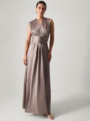 Monsoon Brown Thea Multiway Bridesmaid Dress - Image 1 of 3