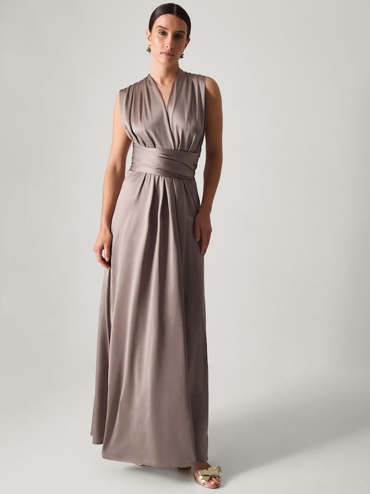 Monsoon Brown Thea Multiway Bridesmaid Dress - Image 1 of 3