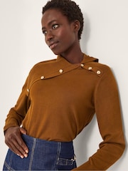 Monsoon Orange Kay Asymmetrical Collar Jumper - Image 2 of 5