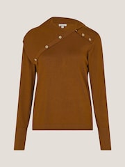 Monsoon Orange Kay Asymmetrical Collar Jumper - Image 5 of 5