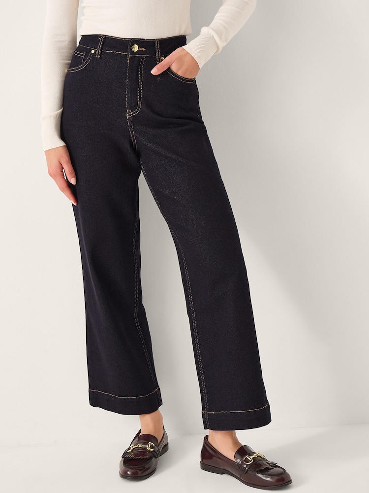 Monsoon Black Teri Wide Leg Jeans - Image 2 of 5 Monsoon Black Teri Wide Leg Jeans - Image 2 of 5