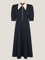 Monsoon Blue Clay Collar Jersey Midi Dress - Image 5 of 5