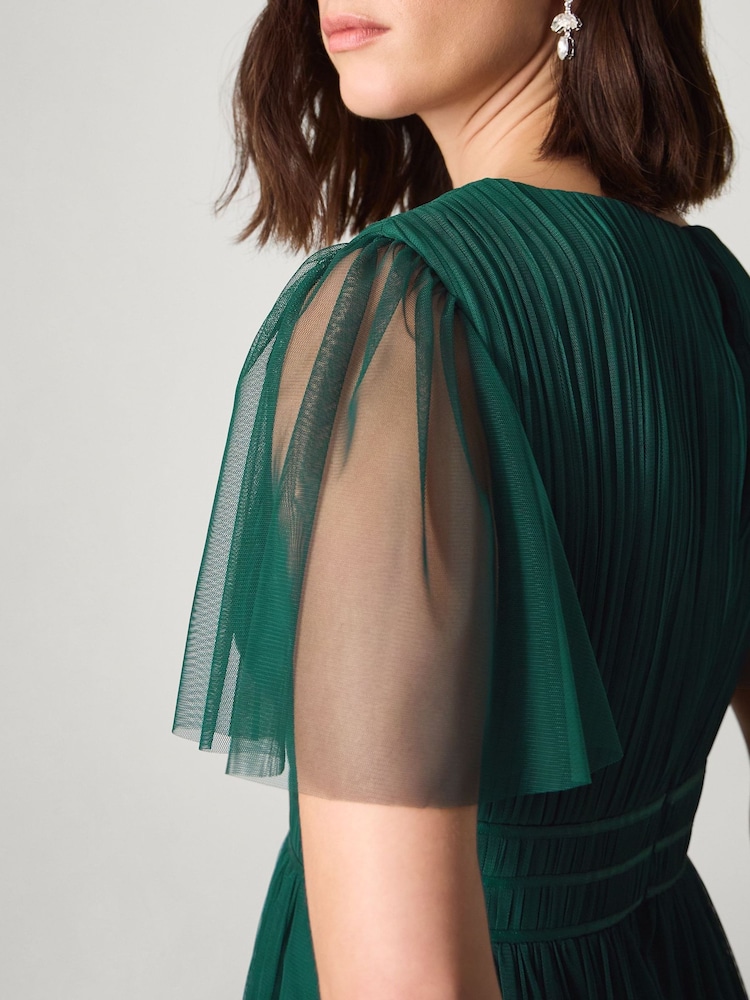 Monsoon Green Emily Short Sleeve Tulle Bridesmaid Dress - Image 2 of 3 Monsoon Green Emily Short Sleeve Tulle Bridesmaid Dress - Image 2 of 3