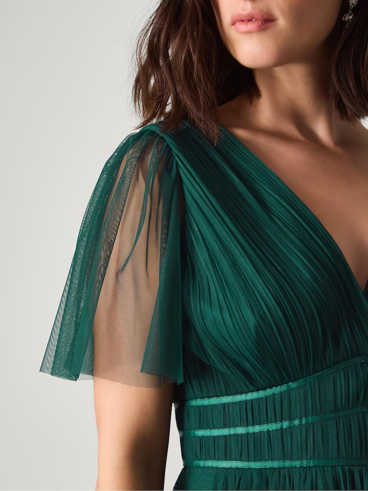 Monsoon Green Emily Short Sleeve Tulle Bridesmaid Dress - Image 3 of 3 Monsoon Green Emily Short Sleeve Tulle Bridesmaid Dress - Image 3 of 3