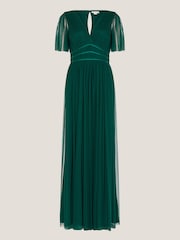Monsoon Green Emily Short Sleeve Tulle Bridesmaid Dress - Image 4 of 4