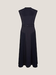 Monsoon Blue Sally Pleat Sleeveless Midi Dress - Image 5 of 5