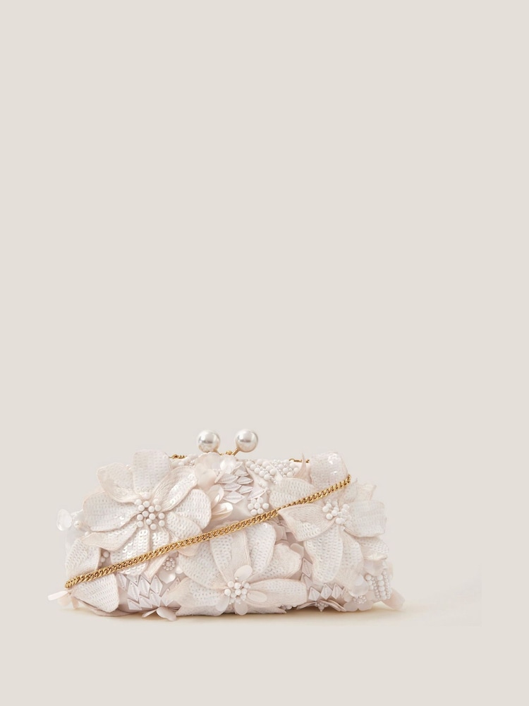Monsoon Suvi Flower Embellished Clutch Bag - صورة 1 من 4 Monsoon Suvi Flower Embellished Clutch Bag - صورة 1 من 4