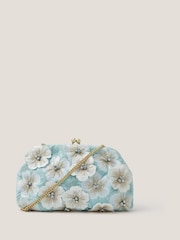 Monsoon Blue Mara Appliqué Flower Clutch - Image 1 of 4