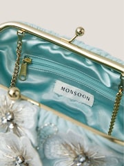 Monsoon Blue Mara Appliqué Flower Clutch - Image 4 of 4