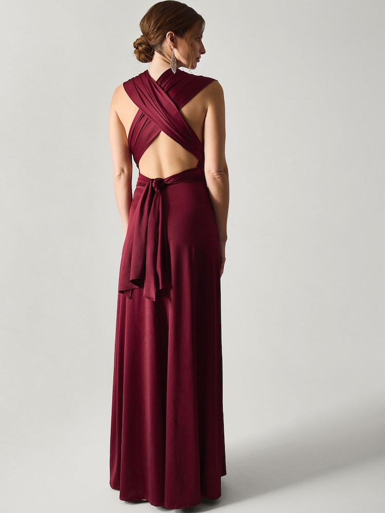 Monsoon Red Thea Multiway Bridesmaid Dress - Image 2 of 5
