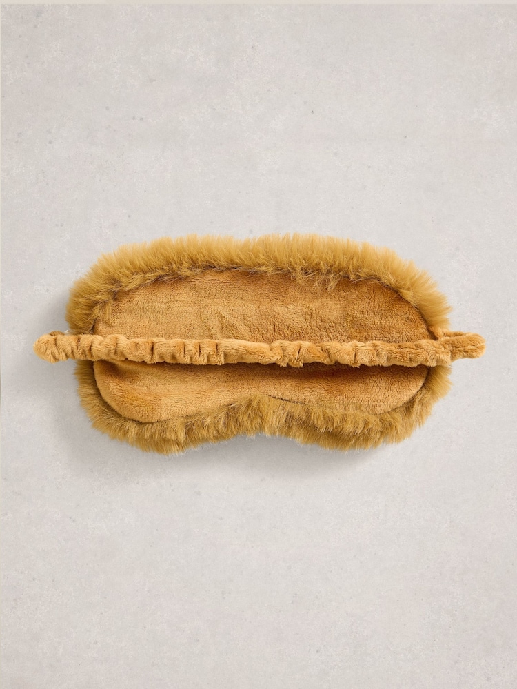 White Stuff Yellow Faux Fur & Velvet Eye Mask - Image 2 of 2 White Stuff Yellow Faux Fur & Velvet Eye Mask - Image 2 of 2