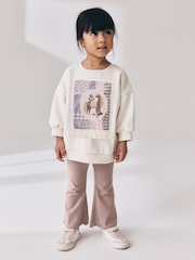 Light Pink Horse Sweatshirt and Flare Leggings Set (3mths-7yrs) - Image 1 of 9