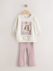 Light Pink Horse Sweatshirt and Flare Leggings Set (3mths-7yrs) - Image 5 of 9