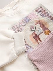 Light Pink Horse Sweatshirt and Flare Leggings Set (3mths-7yrs) - Image 8 of 9