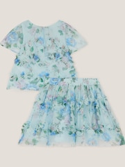 Monsoon ベビー・ローマ・フローラルプリント・フリルトップ＆スカートセット - 画像 3 / 4