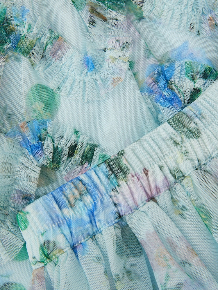 Monsoon ベビー・ローマ・フローラルプリント・フリルトップ＆スカートセット - 画像 4 / 4