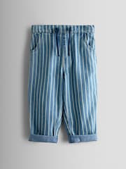 JoJo Maman Bébé Light Wash Striped Denim Jeans - Image 1 of 4