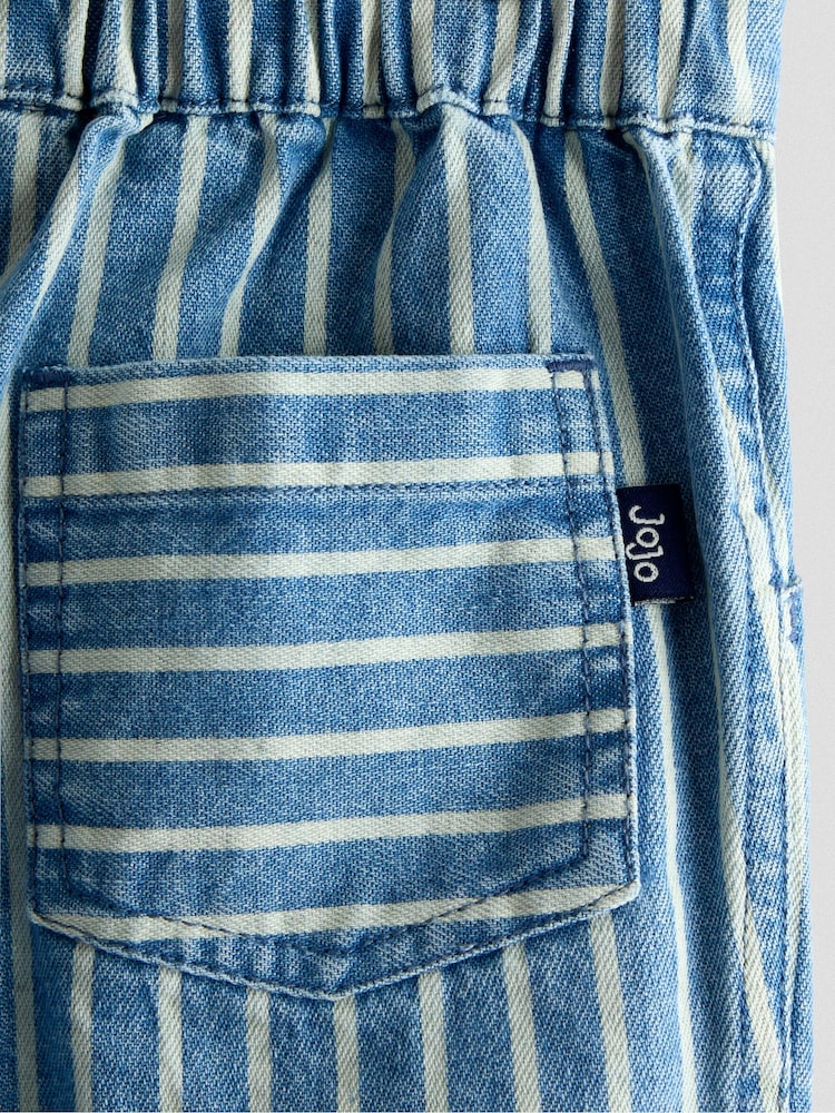 JoJo Maman Bébé Light Wash Striped Denim Jeans - Image 4 of 4 JoJo Maman Bébé Light Wash Striped Denim Jeans - Image 4 of 4