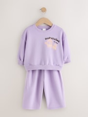 Lilac Babychino Sweatshirt and Barrel Leg Set (3mths-7yrs) - Image 4 of 8