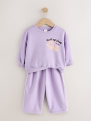 Lilac Babychino Sweatshirt and Barrel Leg Set (3mths-7yrs) - Image 5 of 8