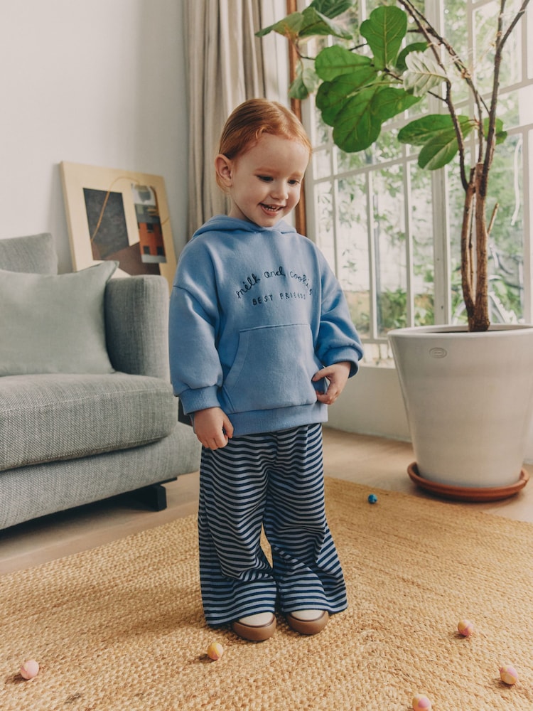 Blue Hoodie and Wide Leg Joggers Set (3mths-7yrs) - Image 1 of 14 Blue Hoodie and Wide Leg Joggers Set (3mths-7yrs) - Image 1 of 14