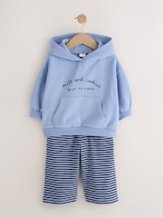 Blue Hoodie and Wide Leg Joggers Set (3mths-7yrs) - Image 6 of 14