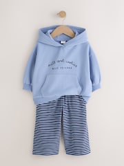 Blue Hoodie and Wide Leg Joggers Set (3mths-7yrs) - Image 7 of 14