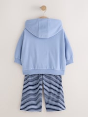 Blue Hoodie and Wide Leg Joggers Set (3mths-7yrs) - Image 8 of 14