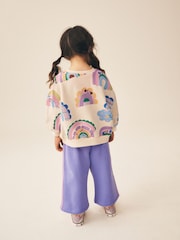 Light Purple Rainbow Sweatshirt and Wide Leg Joggers Set (3mths-7yrs) - Image 3 of 10