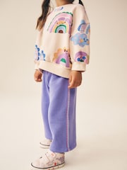 Light Purple Rainbow Sweatshirt and Wide Leg Joggers Set (3mths-7yrs) - Image 4 of 10