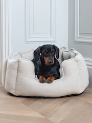 Lords and Labradors Natural High Sided Herringbone Tweed Dog Bed - Image 1 of 6