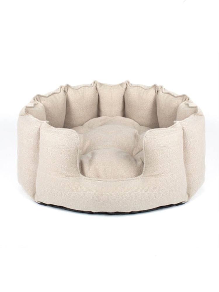 Lords and Labradors Natural High Sided Herringbone Tweed Dog Bed - Image 6 of 6