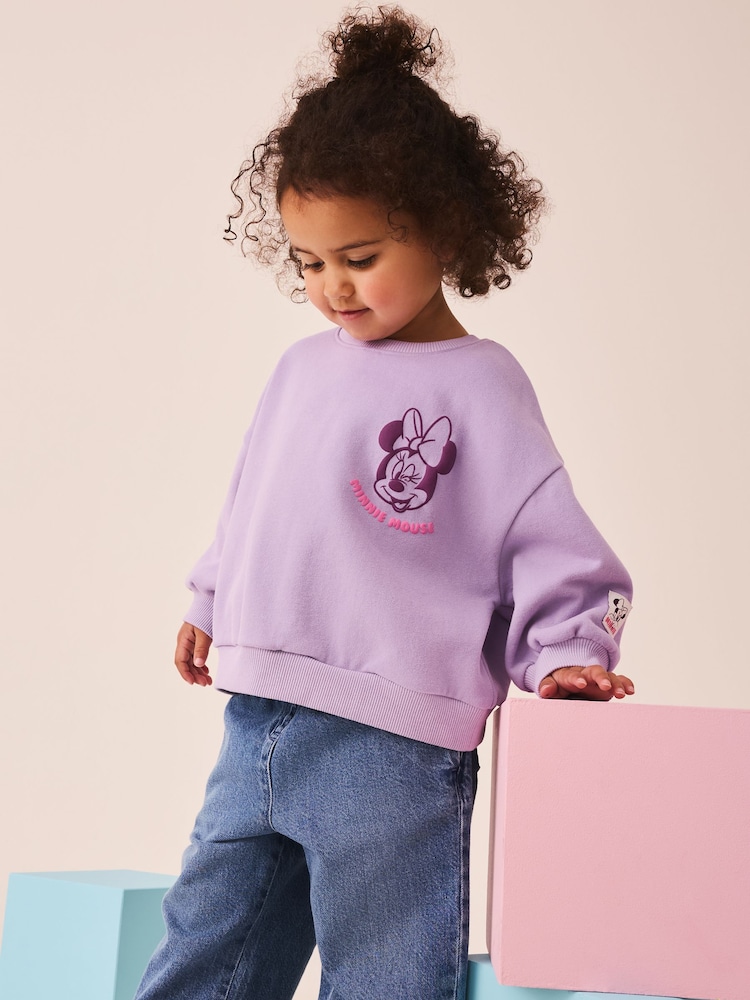 Lilac Purple Minnie Mouse Bubble Tea Minnie Mouse Sweatshirt (3mths-7yrs) - Image 2 of 4