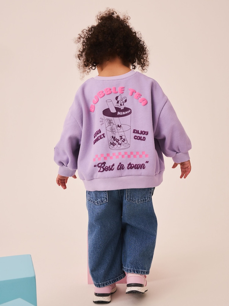 Lilac Purple Minnie Mouse Bubble Tea Minnie Mouse Sweatshirt (3mths-7yrs) - Image 4 of 4