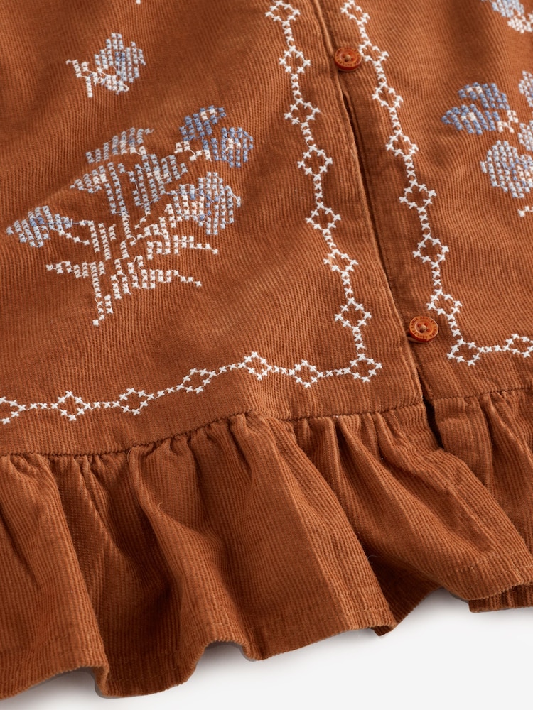 صدرية مطرزة بتفاصيل ربطة عنق من كوردروي من Laura Ashley - Image 8 of 8