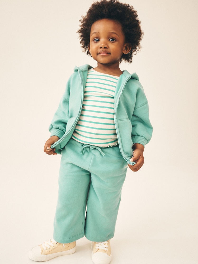 Green Wide Leg Sweat Joggers (3mths-7yrs) - Image 1 of 8 Green Wide Leg Sweat Joggers (3mths-7yrs) - Image 1 of 8
