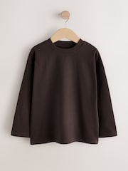 Chocolate Brown Cosy Long Sleeve T-Shirt (3-16yrs) - Image 1 of 4