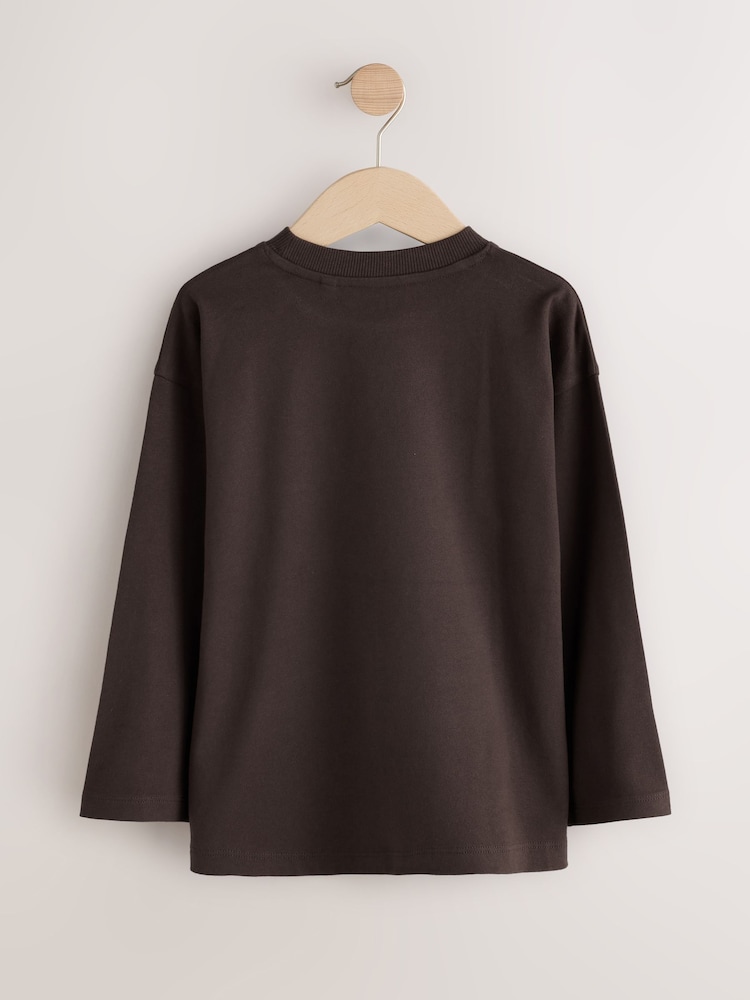 Chocolate Brown Cosy Long Sleeve T-Shirt (3-16yrs) - Image 2 of 4 Chocolate Brown Cosy Long Sleeve T-Shirt (3-16yrs) - Image 2 of 4