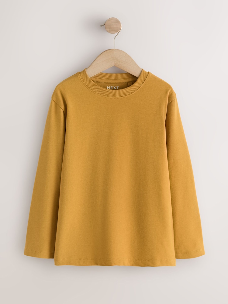 Ochre Yellow Cosy Long Sleeve T-Shirt (3-16yrs) - Image 1 of 4