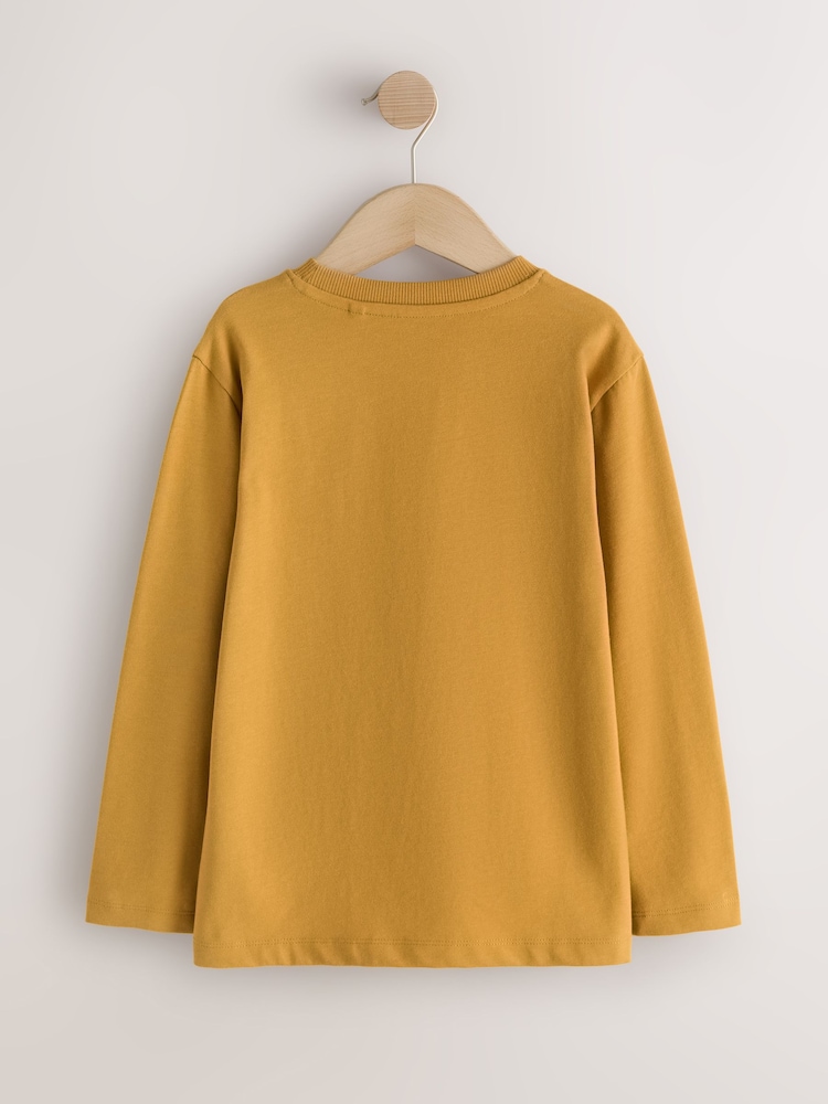 Ochre Yellow Cosy Long Sleeve T-Shirt (3-16yrs) - Image 2 of 4