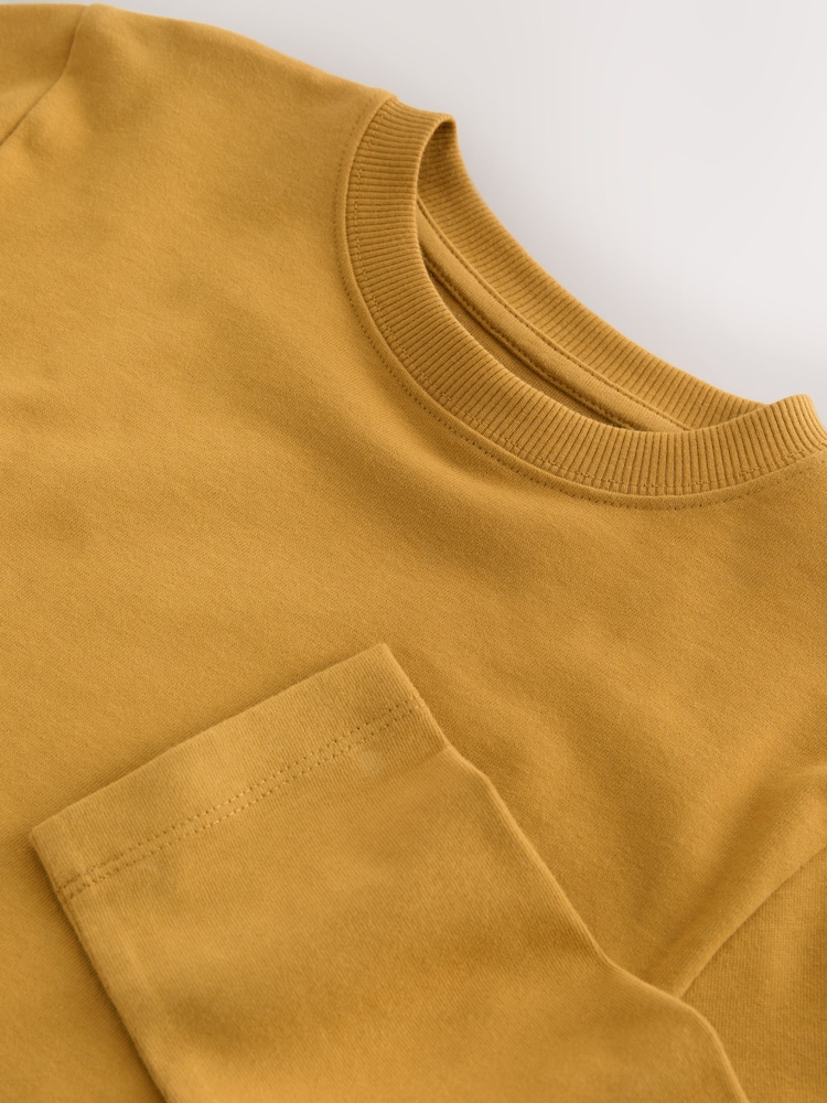 Ochre Yellow Cosy Long Sleeve T-Shirt (3-16yrs) - Image 4 of 4