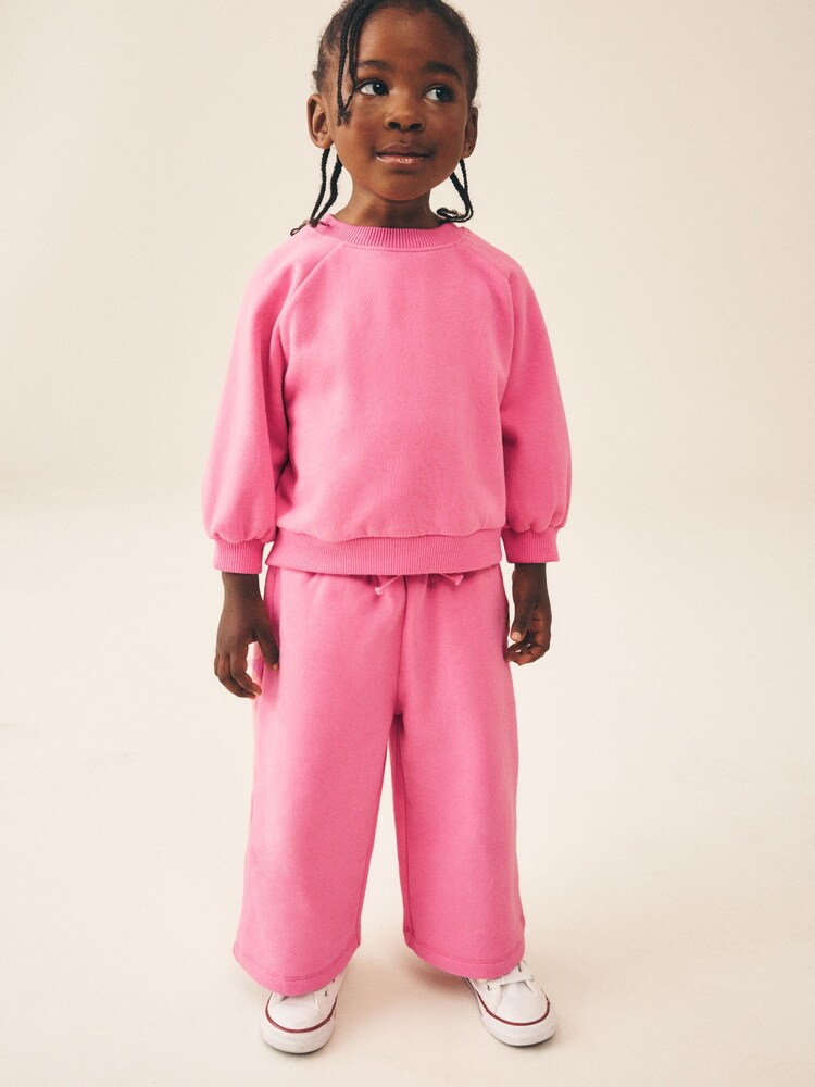 Pink Crew Neck Sweatshirt (3mths-7yrs) - Image 1 of 7 Pink Crew Neck Sweatshirt (3mths-7yrs) - Image 1 of 7